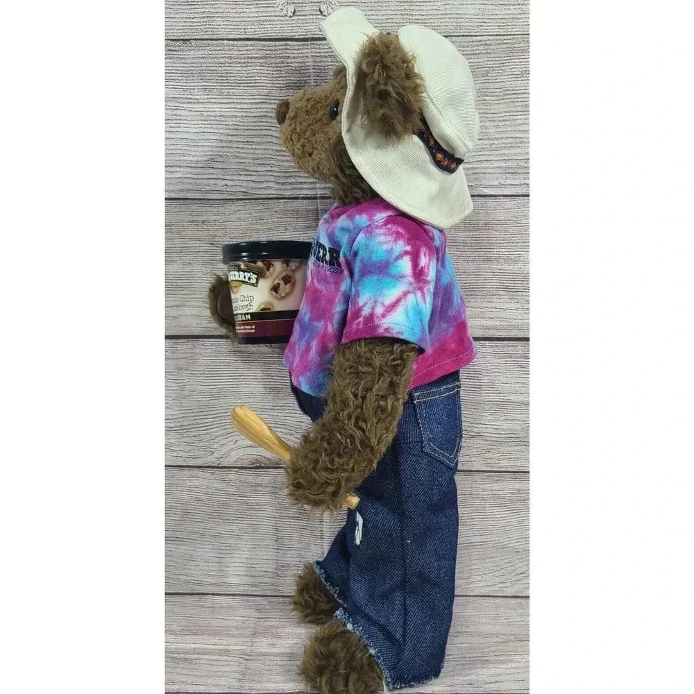Douglas Ben & Jerrys 1st Edition Collectible Plush Bear Brown Tie Dye Shirt 16